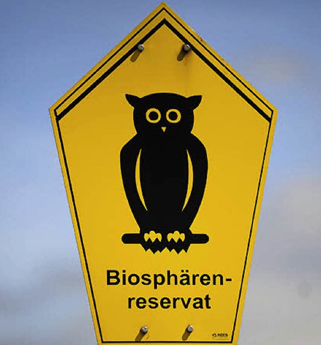 Schild des Biosphrenreservats in der Rhn  | Foto: Verwendung weltweit, usage worldwide