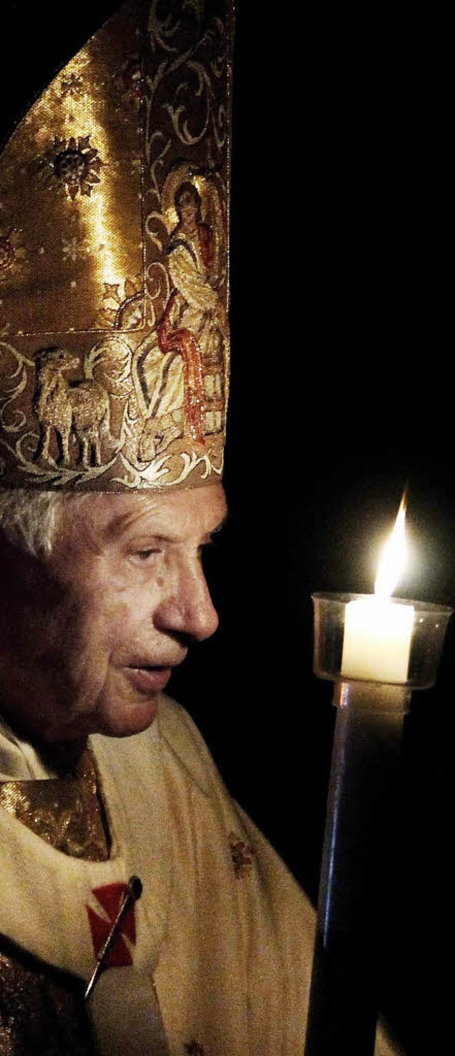 Benedikt XVI. &#8211; das Bild entstan...n Tagen beim Ostergottesdienst in Rom.  | Foto: dpa