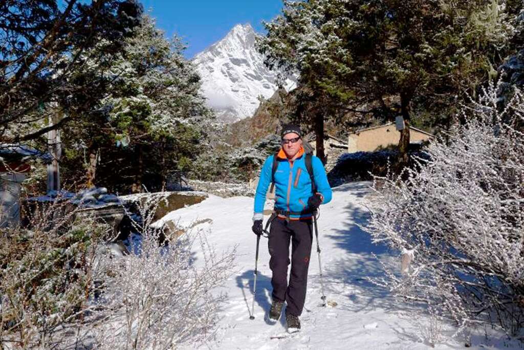 Richard  Stihler auf dem Weg zum Mount Everest