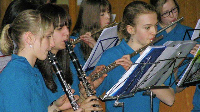 Ein berzeugendes musikalisches Vorspi...uppen der Blserjugend in Oberwinden.   | Foto: Nadine Moser