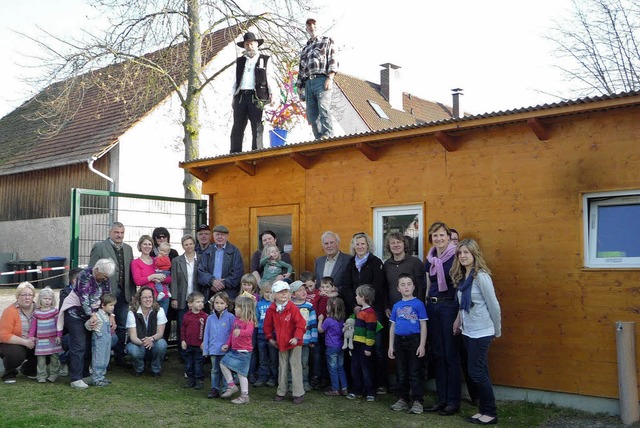 Der Kindergarten in Biengen feierte Richtfest.   | Foto: Gottfried Blansche