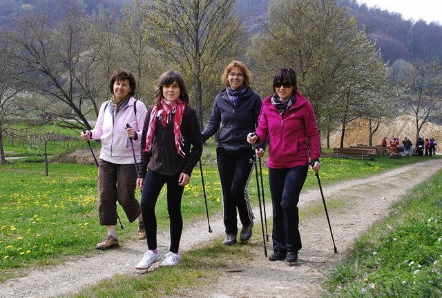 Zahlreiche Nordic Walker nahmen am Oberbergener Bassgeigenlauf teil.   | Foto: benjamin bohn