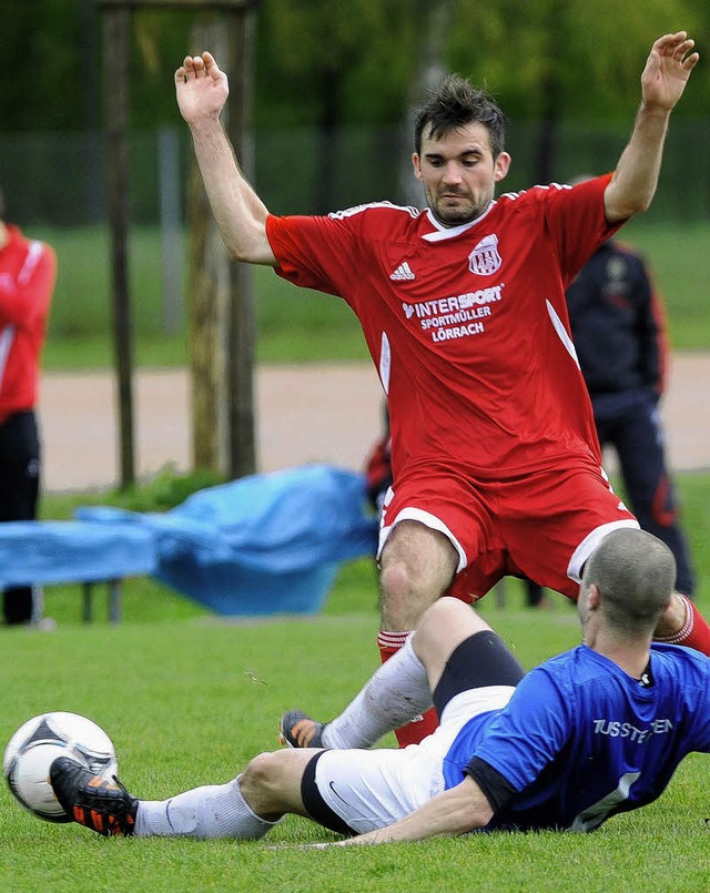 Endstation fr den FV Lrrach-Brombach...it einer Grtsche  Viktor Schleining.   | Foto: schn