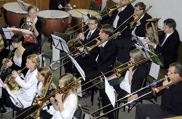 Zieht auch junge Menschen zum Musizier...osaunenchor Schwanau feiert Jubilum.   | Foto: heidi fssel