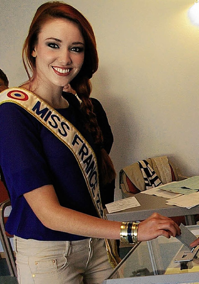 Miss France Delphine Wespiser whlte i...tatt-le-Bas in der Nhe von Sierentz.   | Foto: Hoffstetter