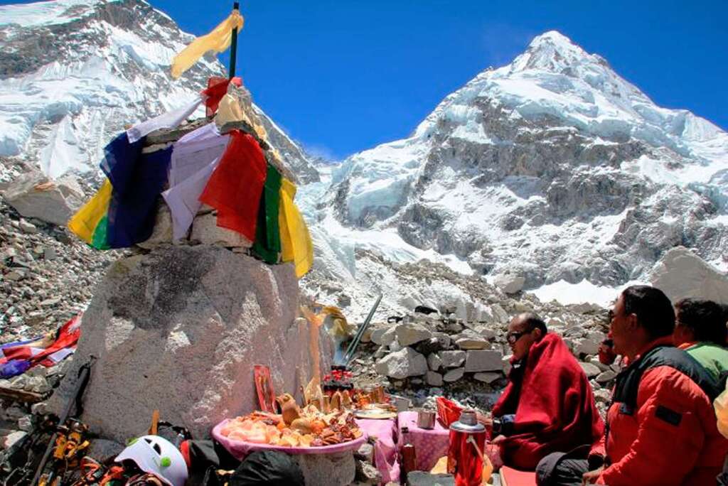 Im Basislager  am Mount Everest: Die Pusha-Zeremonie.