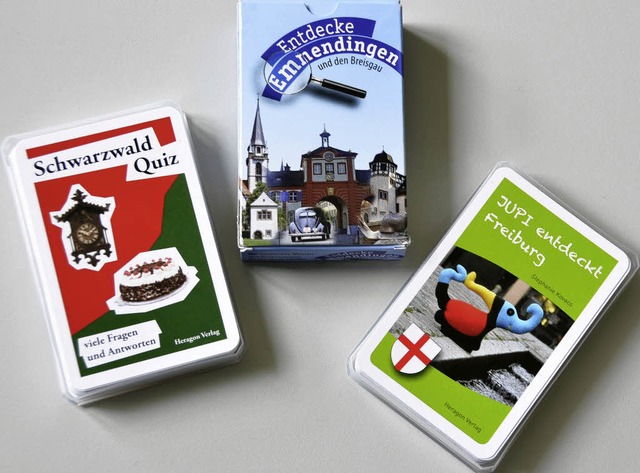 Spielerisch   die Region entdecken: Mit diesen drei Kartensets gelingt es.   | Foto: Andrea Schiffner