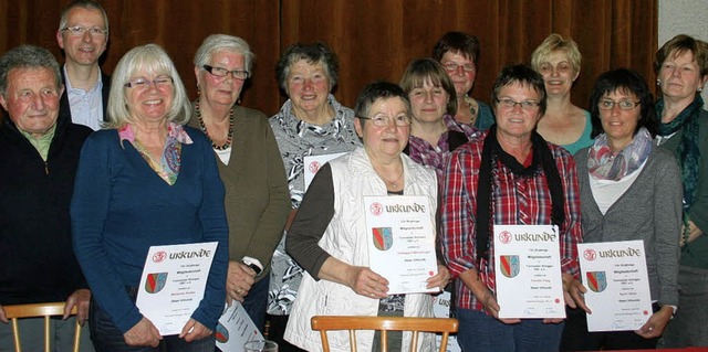 Zahlreiche Mitglieder wurden fr langj...beim Ihringer Turnverein ausgezeichnet  | Foto: Elisabeth Jakob-Klblin