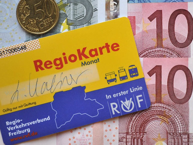 Die Regiokarte wird teurer &#8211; je ...en 1,50 bis 2,50 Euro pro Monatskarte.  | Foto: Thomas Kunz