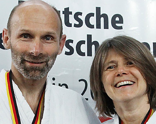 Bei Judo-DM auf dem Podest: Udo und Bettina Nirenberg.   | Foto: Privat