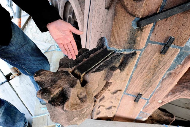 Beschdigter Sandstein muss repariert oder ersetzt werden  | Foto: Ingo Schneider