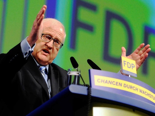 Rainer Brderle beim FDP-Parteitag in Karlsruhe.  | Foto: dpa