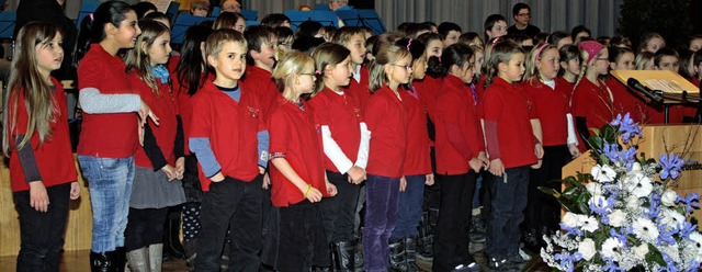 Der Schulchor der Rheinschule bringt  ...ier-Farben-Land&#8220; auf die Bhne.   | Foto: Rheinschule Neuenburg