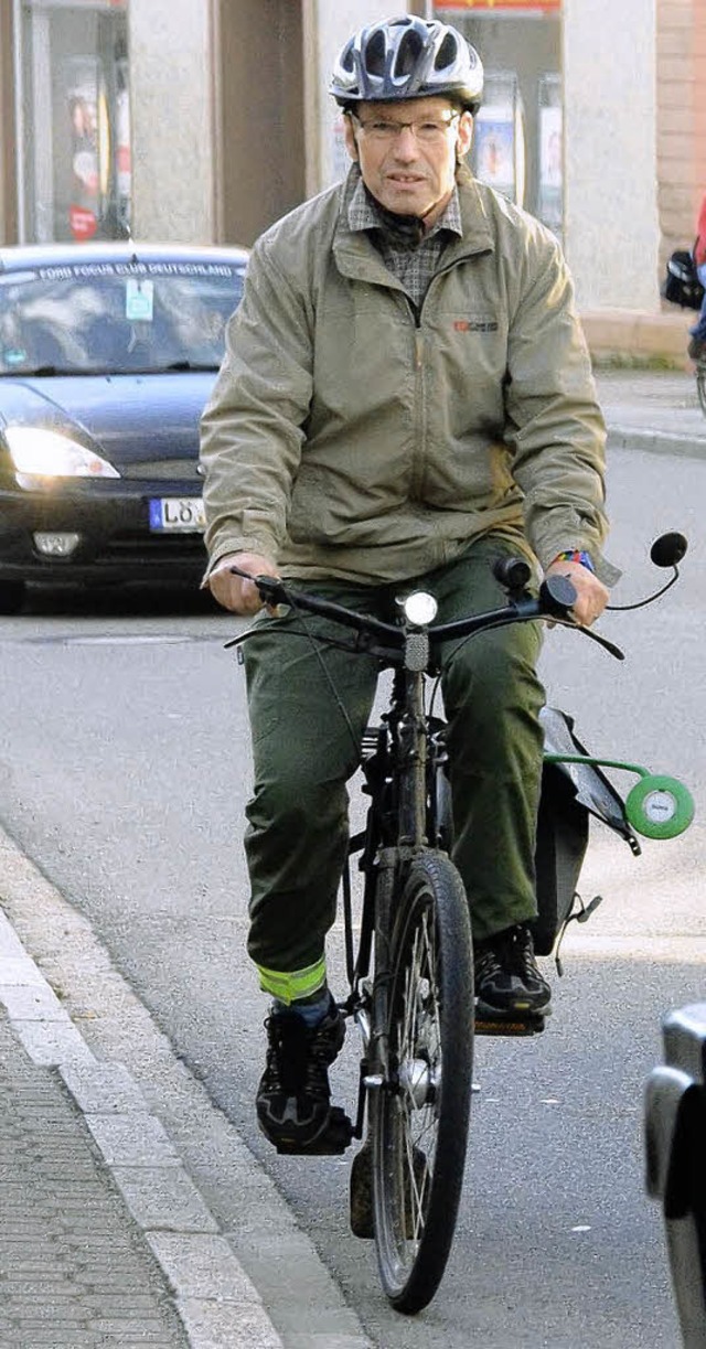 Der IG-Velo-Sprecher Thomas Kappler fi...hlen aus der Sicht eines Radfahrers.    | Foto: Martina Weber-Kroker