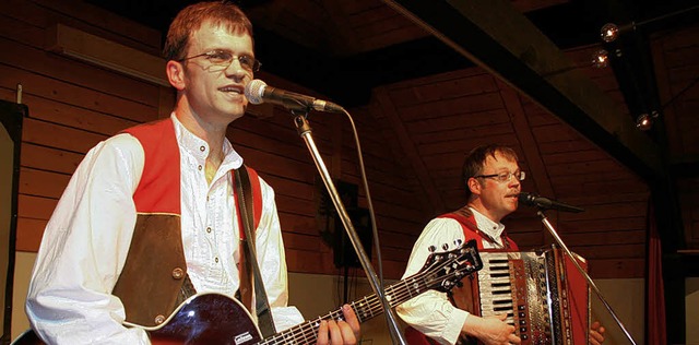 Die &#8222;Gaudiburschen&#8220; Roland...n in Strittmatt ihren 15. Geburtstag.   | Foto: Peter Schtz