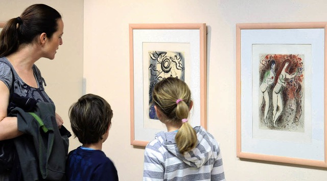 Der Stil und die starken Farben der Chagall-Werke ziehen auch Kinder an.  | Foto: Sebastian Barthmes