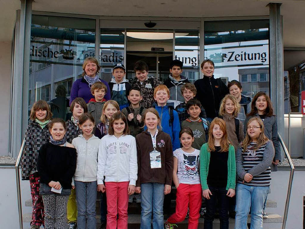Die Klasse 4c der Michael-Friedrich-Wild-Grundschule in Freiburg mit ihrer Lehrerin Frau Petra Wiesner