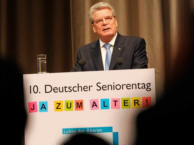 &#8222;Die gewonnenen Lebensjahre im A...desprsident Gauck auf dem Seniorentag  | Foto: dpa