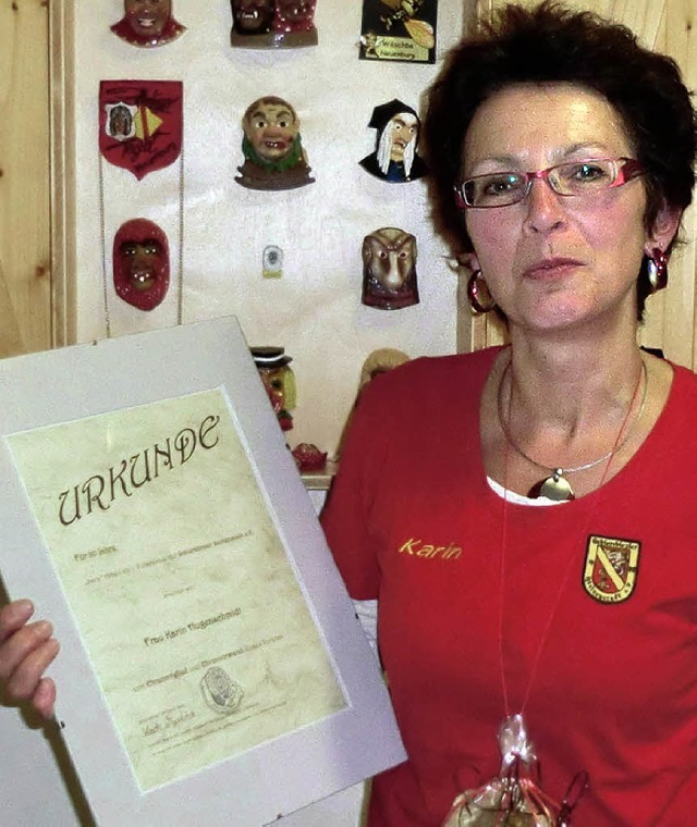 Karin Hugenschmidt ist nun Ehrenvorsit...hrenmitglied bei den Schierebirzlern.   | Foto: Privat
