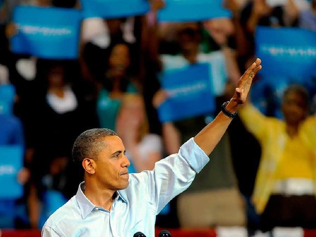 Barack Obama beim Wahlkampfauftakt in Richmond, Virgina.  | Foto: AFP