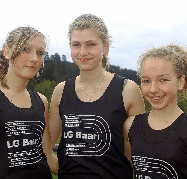 Ilona Raiber, Jessica Plasch und Lea S...en das Staffelrennen über 4x100 Meter.  | Foto: Junkel