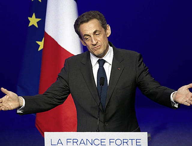 In Huningue lag er klar vorn, aber die...ollten ihn nicht mehr: Nicolas Sarkozy  | Foto: dapd