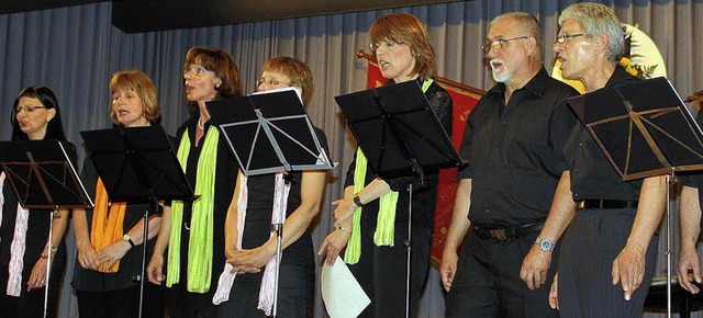 Ein Teil des MGV-Chrles bei seinem Auftritt am Samstag in Ringsheim  | Foto: Adelbert Mutz