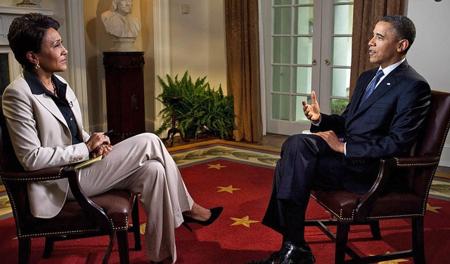 Barack Obama beim Interview mit dem TV-Sender ABC.   | Foto: dpa