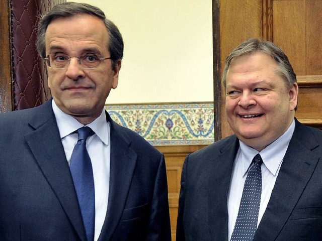 Antonis Samaras (links) und Evangelos Venizelos  | Foto: AFP