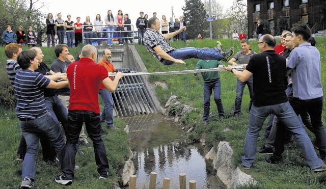 Die Piraten-Taufe an den &#8222;Gestaden&#8220; des Leiterbaches   | Foto: sk