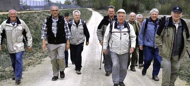 Immer wieder dienstags: die Herrenrunde der Freien Wandergruppe March unterwegs.  | Foto: julius steckmeister