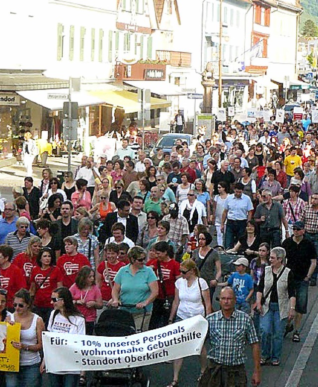 Demo Demonstration Oberkirch fr den E...er Geburtshilfe  am Klinikum der Stadt  | Foto: Rainer Obert