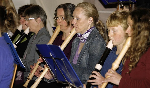 Schlerinnen und Schler des Blockflt...vierstudios Sailer boten ein Konzert.   | Foto: heidi fssel