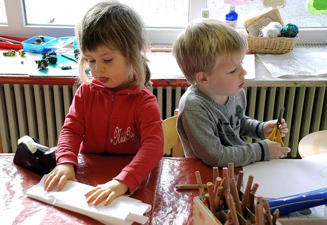 Gibt es gengend Kindergartenpltze in...rbelkindergarten hat man da Zweifel.   | Foto: Maja Tolsdorf