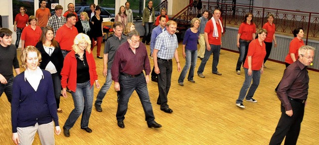Vergngen bereitete den Teilnehmern di...t Tanzlehrer Ralf Stengritt (rechts).   | Foto: Stefan Pichler