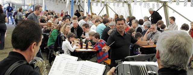 Die Harmonikafreunde gaben mit ihrem neuen Dirigent Peter Kounis ihr Debt.   | Foto: heidi fssel