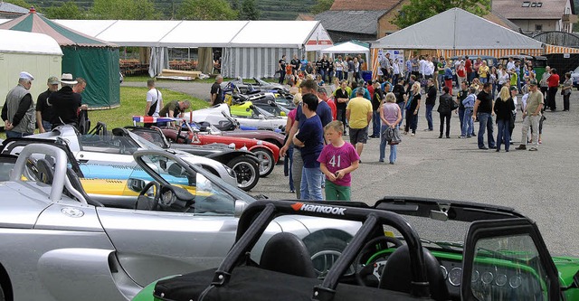 Verschiedene Lotus-Modelle konnten in Knigschaffhausen bewundert werden.  | Foto: Roland Vitt