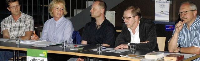 Zum Thema Leiharbeit auf dem Podium (v...hak, Hanspeter Gottung und Franz Feger  | Foto: Fotos: Siefke/dpa