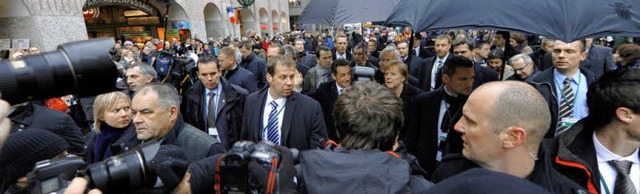 Unter groen Sicherheitsvorkehrungen f...che Staatsprsident Nicolas Sarkozy).   | Foto: Archivfoto: Ingo Schneider