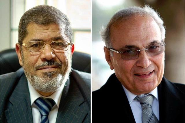 gypten: Islamist Mursi und Mubarak-Mann Schafik in Stichwahl