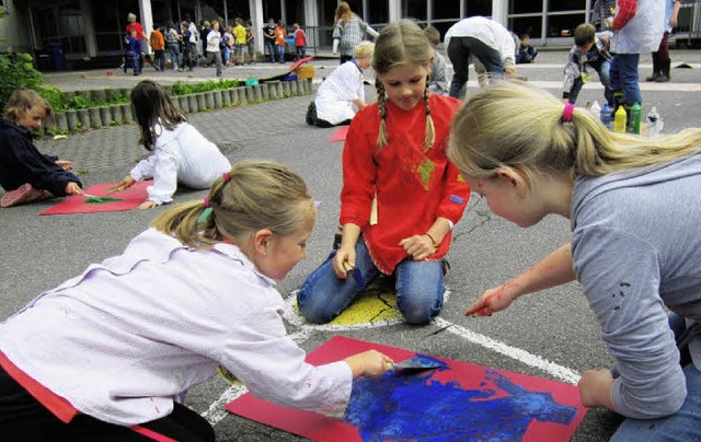 Viel Spa hatten die Kinder, die sich ...en  Projekttagen sehr kreativ zeigten.  | Foto: Reiner Merz