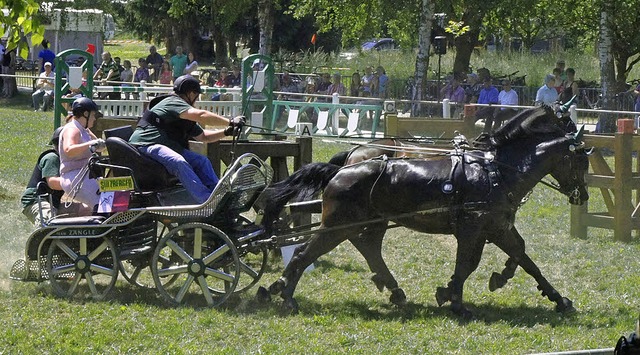 Auf rasante Fahrt ging das Gespann von...ngle bei &#8222;Jump&amp;Drive&#8220;.  | Foto: Ilona Hge