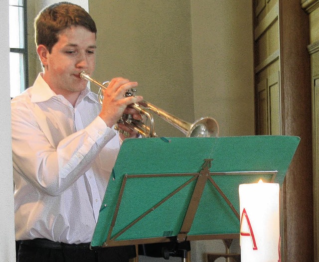 Oliver von Mnchhausen begeisterte bei...henkonzert mit seinem Trompetenspiel.   | Foto: Hildegard KArig