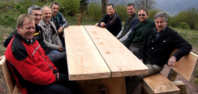 Holztage-Organisator Johannes Wild, Fo...n Probe auf dem Hchsten (von links).   | Foto: Roland Gutjahr