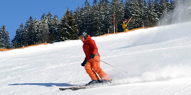 Skifahrer am Hornlift          : Ungew...1/2012          am Frhnder Hornlift.   | Foto: Paul Berger