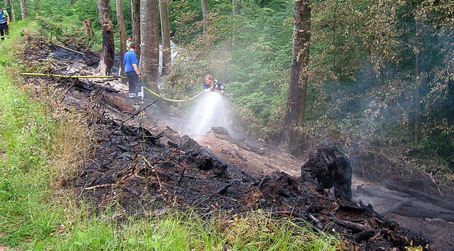 Einen Waldbrandeinsatz hatte die Kande...hr am Mittwochnachmittag bei Nebenau.   | Foto: Feuerwehr Kandern