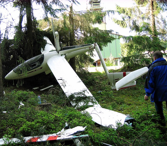 Aus der unplanmigen Landung eines Se...ing unverletzt aus dem Absturz hervor.  | Foto: Privat