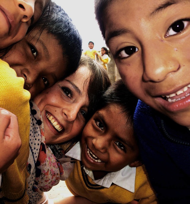 Erinnerungen an die Zeit in Quito: Ann...es Bild)  mit ecuadorianischen Kindern  | Foto: privat