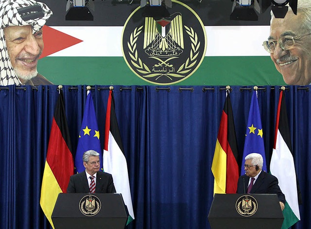 Joachim Gauck und Palstinenserprsident Mahmud Abbas   | Foto: AFP