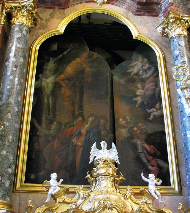 Altarbildtausch in der Barockkirche St. Peter   | Foto: Monika Rombach